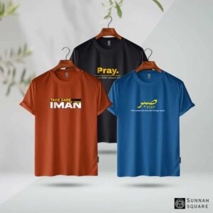 3Ps, Men’s T-shirt Combo ( Black +  Blue +   Deep orange)
