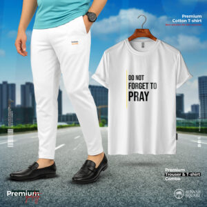 Men's White Pant and White T-Shirt Combo