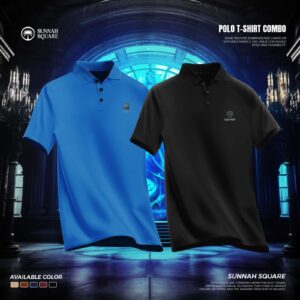 2Pcs Men’s China Polo T-shirt Combo (Blue-Black Color)