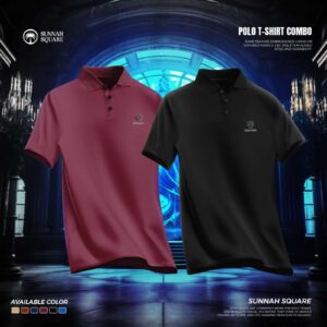 2Pcs Mens China Polo T-shirt Combo (Maroon-Black color)