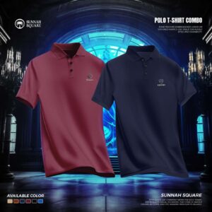 2Pcs Mens China Polo T-shirt Combo (Maroon-NavyBlue Color)