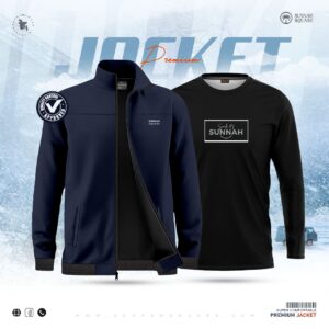 Men's Premium Jacket (Navy-Blue) with free T-Shirt