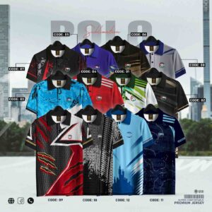 Any 2pcs Premium Sublimation Polo T-Shirt Combo -- (Code 01–12)